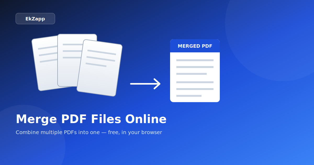 Combining three separate PDF pages into one merged PDF document — EkZapp