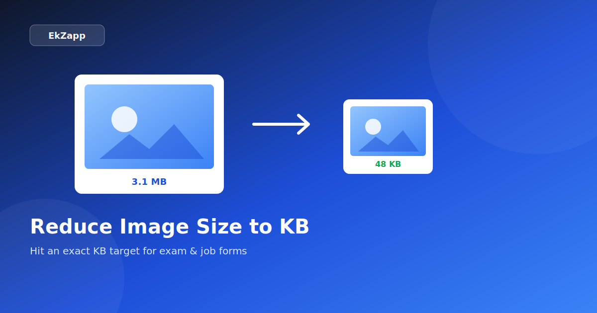 Reducing a photo from 3.1 MB down to 48 KB for an exam form upload — EkZapp