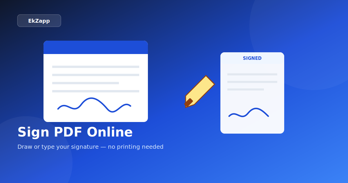 Drawing a signature and placing it onto a PDF document — EkZapp